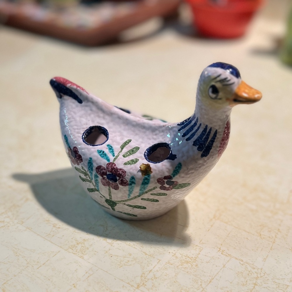 Vintage DUCK frog planter ITALY
